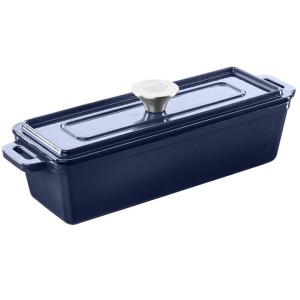Żeliwne naczynie do pieczenia z pokrywką, niebieskie GRAND FEU