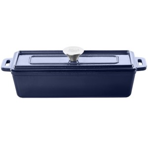 Żeliwne naczynie do pieczenia z pokrywką, niebieskie GRAND FEU