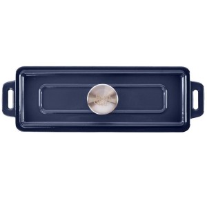 Żeliwne naczynie do pieczenia z pokrywką, niebieskie GRAND FEU