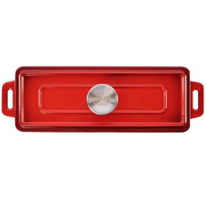 Żeliwne naczynie do pieczenia z pokrywką, czerwone GRAND FEU