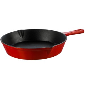 Patelnia żeliwna emaliowana 25cm czerwona GRAND FEU