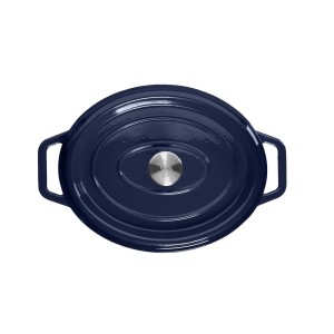 Owalny żeliwny garnek, niebieski 5,6L GRAND FEU