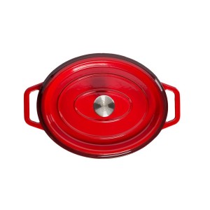 Owalny żeliwny garnek, czerwony 5,6L GRAND FEU