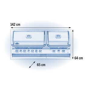 Grill gazowy Napoleon Prestige PRO 825 RBI do zabudowy z palnikiem rożna i strefą Sizzle Zone, Stal Szlachetna