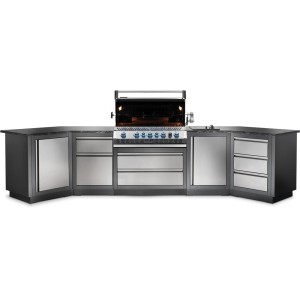 Grill gazowy Napoleon Prestige PRO 665 RB do zabudowy na gaz ziemny z palnikiem rożna, Stal Szlachetna