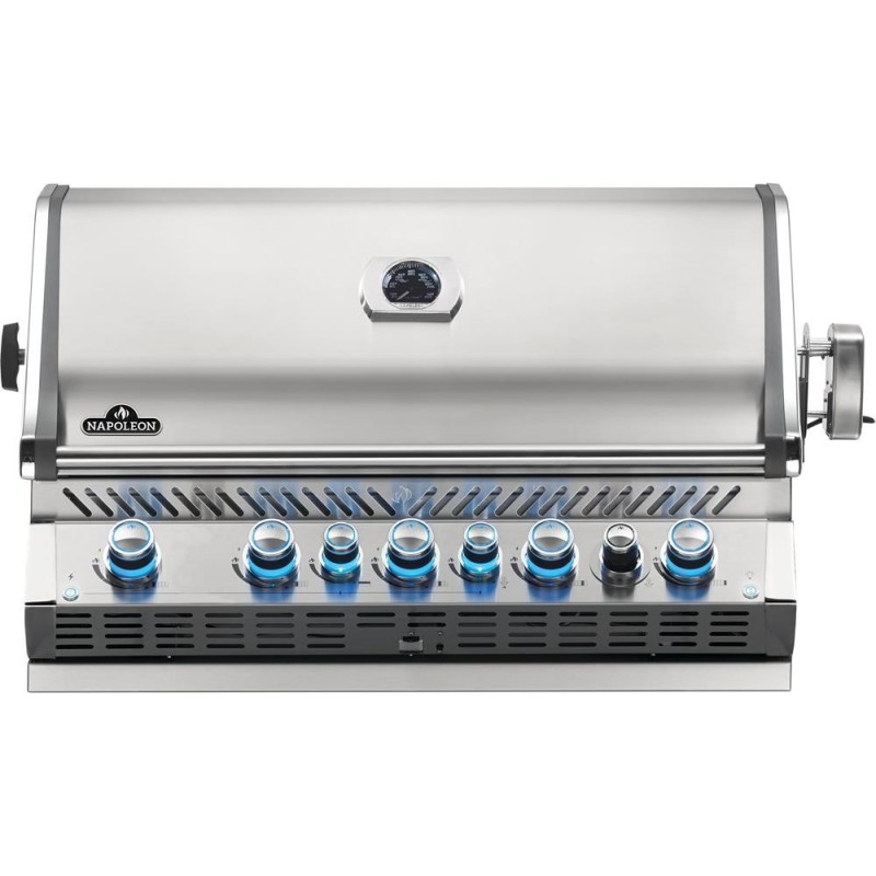 Grill gazowy Napoleon Prestige PRO 665 RB do zabudowy z palnikiem rożna, Stal Szlachetna