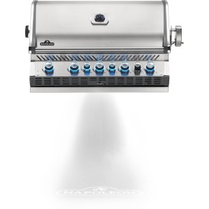 Grill gazowy Napoleon Prestige PRO 665 RB do zabudowy z palnikiem rożna, Stal Szlachetna