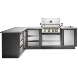 Grill gazowy Napoleon Prestige PRO 500 RB do zabudowy na gaz ziemny z palnikiem rożna, Stal Szlachetna