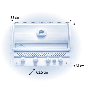 Grill gazowy Napoleon Prestige PRO 500 RB do zabudowy z palnikiem rożna, Stal Szlachetna