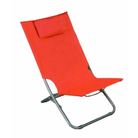 Leżak plażowy z poduszką, czerwony