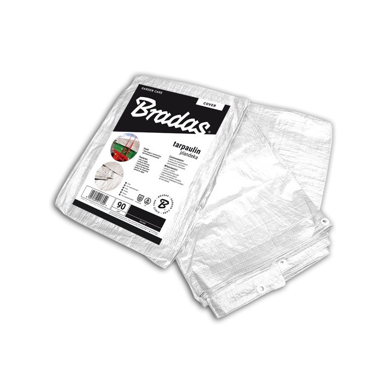 Plandeka wzmacniana WHITE 3 x 5m, 90g