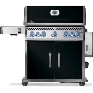 Grill gazowy Napoleon Rogue PRO-S 625 z palnikiem rożna i palnikiem bocznym Sizzle Zone, Czarny