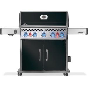 Grill gazowy Napoleon Rogue PRO-S 625 z palnikiem rożna i palnikiem bocznym Sizzle Zone, Czarny