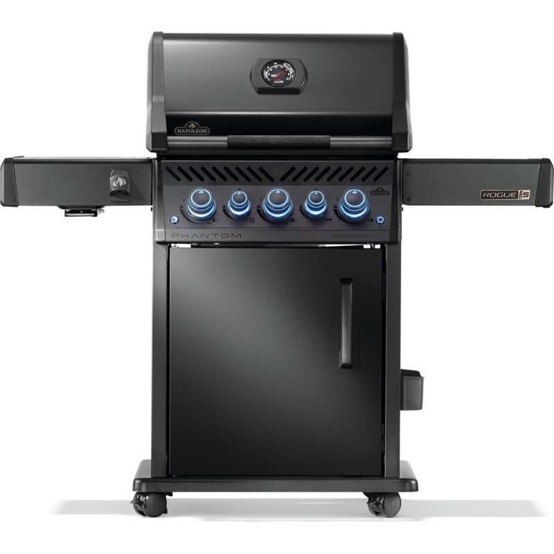 Grill gazowy Napoleon Phantom Rogue PRO-S 425 RSIB z palnikiem rożna i palnikiem bocznym Sizzle Zone, Czarny Mat