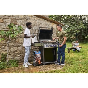 Grill gazowy Napoleon Rogue PRO-S 425 RSIB z palnikiem rożna, palnikiem bocznym Sizzle Zone i rożnem, Czarny