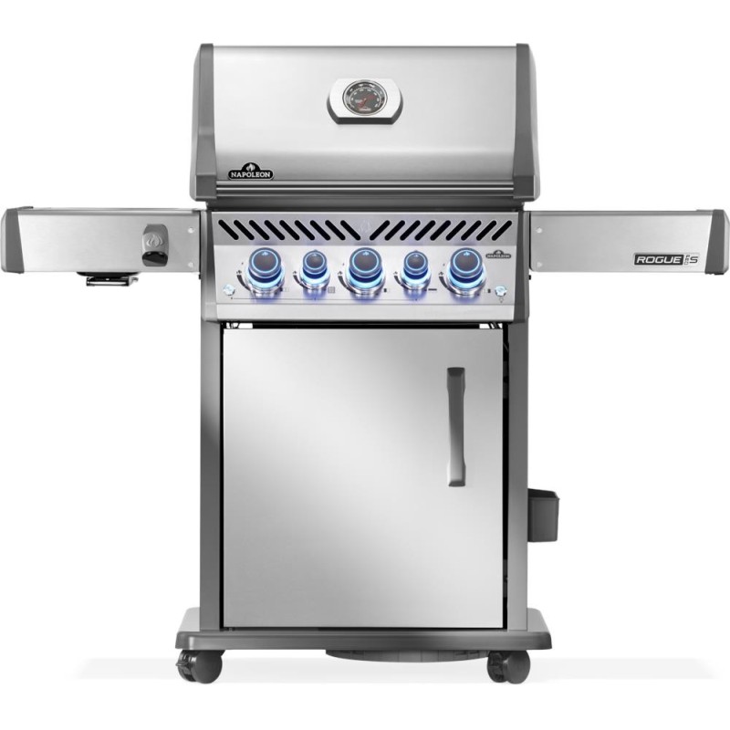 Grill gazowy Napoleon Rogue PRO-S 425 RSIB z palnikiem rożna i palnikiem bocznym Sizzle Zone, Stal Szlachetna