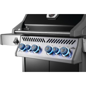 Grill gazowy Napoleon Rogue PRO-S 525 RSIB z palnikiem rożna i palnikiem bocznym Sizzle Zone, Czarny
