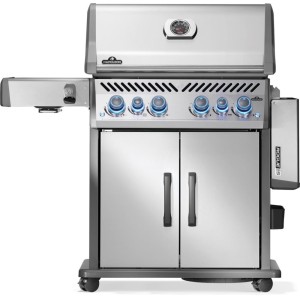 Grill gazowy Napoleon Rogue PRO-S 525 RSIB z palnikiem rożna i palnikiem bocznym Sizzle Zone, Stal Szlachetna