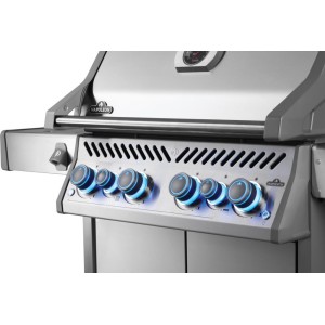 Grill gazowy Napoleon Rogue PRO-S 525 RSIB z palnikiem rożna i palnikiem bocznym Sizzle Zone, Stal Szlachetna