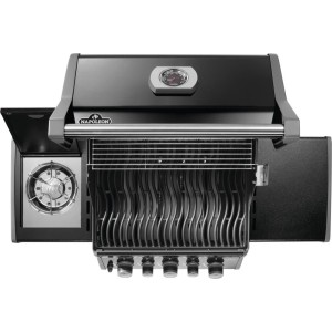 Grill gazowy Napoleon Rogue 425 RSB z palnikiem rożna, kuchenką boczną i rożnem, Czarny