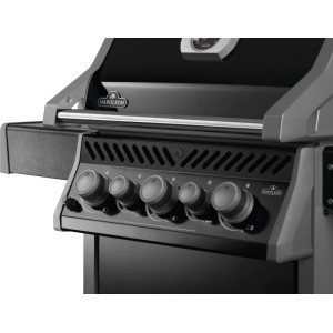 Grill gazowy Napoleon Rogue 425 RSB z palnikiem rożna, kuchenką boczną i rożnem, Czarny