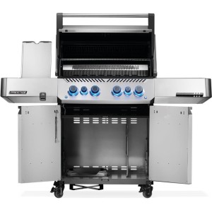 Grill gazowy Napoleon Prestige 500 RSIB z palnikiem rożna i palnikiem bocznym Sizzle Zone, Stal Szlachetna,