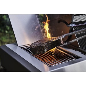 Grill gazowy Napoleon Prestige 500 RSIB z palnikiem rożna i palnikiem bocznym Sizzle Zone, Czarny