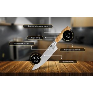 Hamburg Sifu - Profesjonalny nóż szefa kuchni ze stali niemieckiej 1.4116 SHIORI