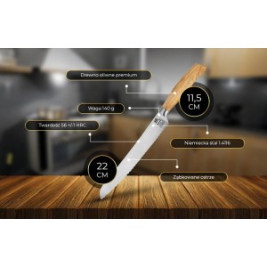 Hamburg Surai - Nóż do krojenia pieczywa ze stali niemieckiej 1.4116 SHIORI