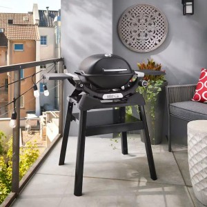 Grill gazowy Weber Q1200N na kartusze ze stojakiem, Czarny