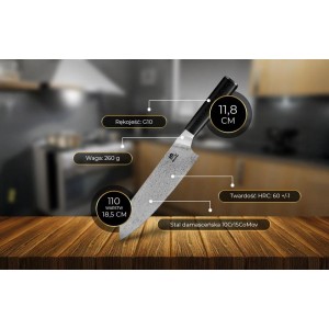 Yasashi-sa Santoku - Uniwersalny, wielozadaniowy nóż szefa kuchni SHIORI