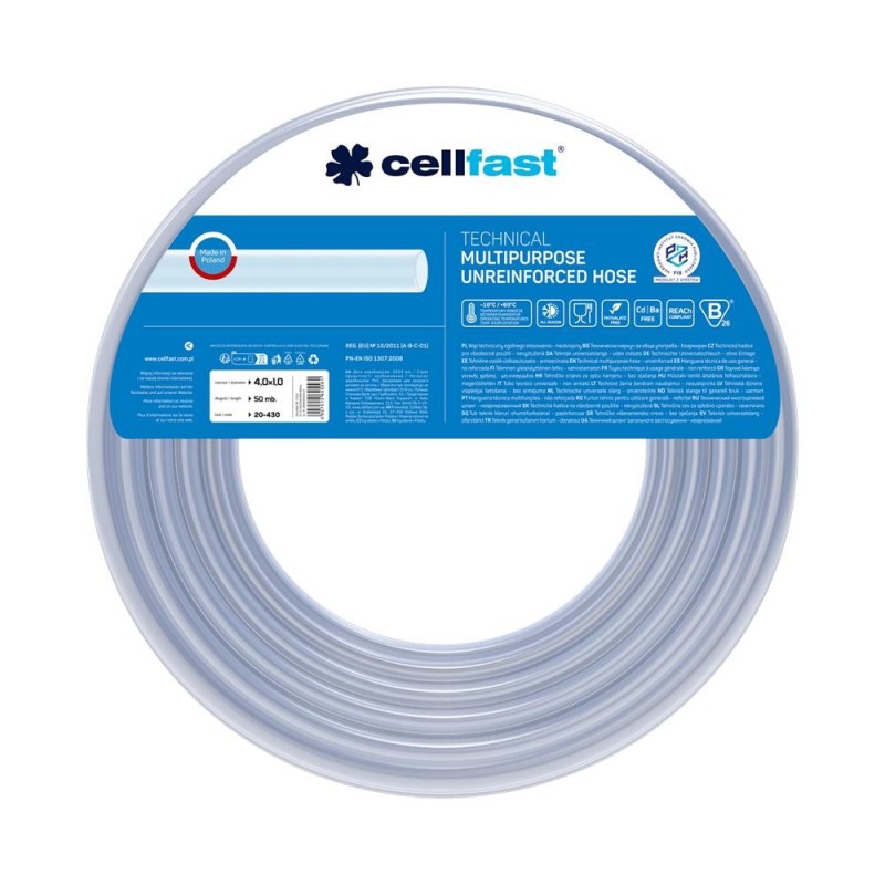 Wąż techniczny niezbrojony ogólnego stosowania 4,0 mm x 1,0 mm 50 mb