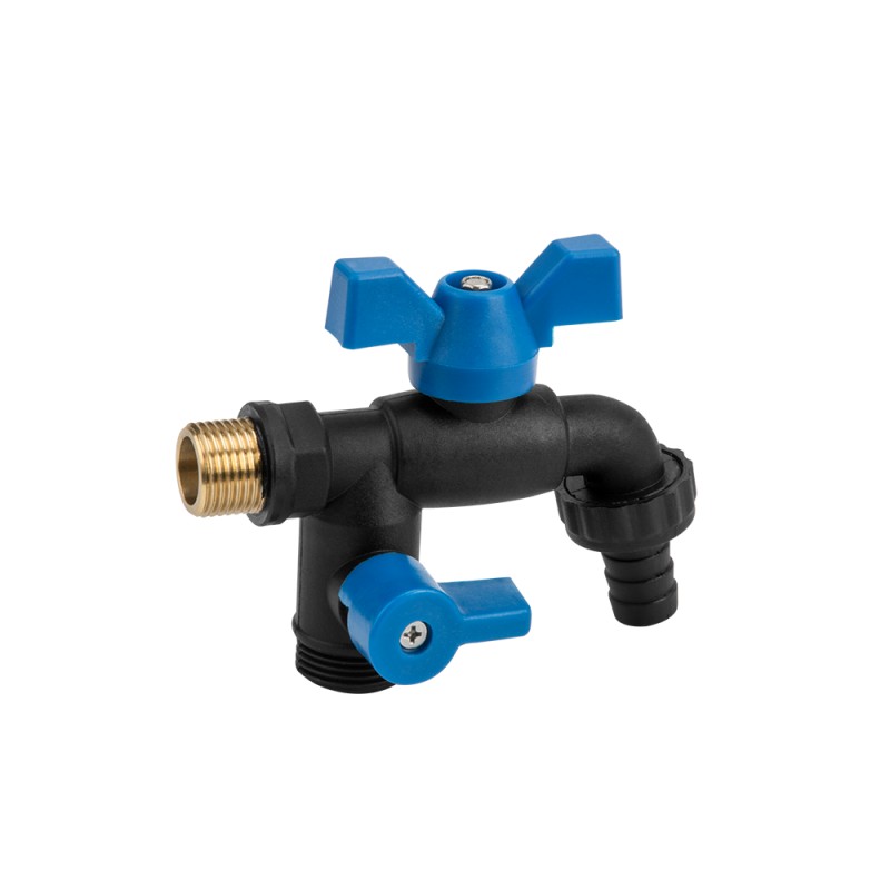 Kran kulowy 1/2" BLACK RAVEN GZ 2x3/4"  NYLON