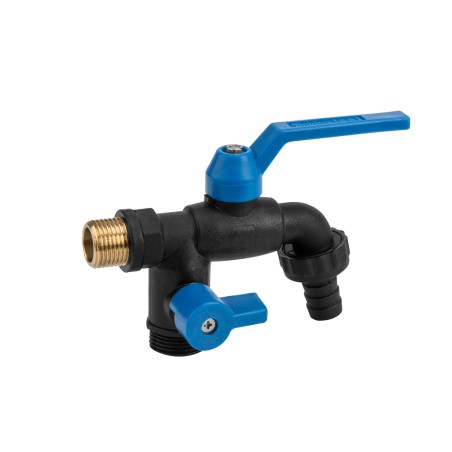 Kran kulowy 1/2" BLACK RAVEN GZ 2x 3/4"   NYLON