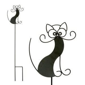 Podpora ogrodowa wbijana KOT czarna 28,5x132