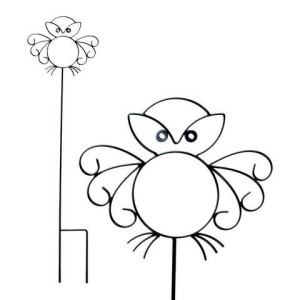 Podpora ogrodowa wbijana SOWA czarna 34,2x125