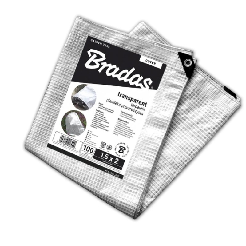 Plandeka zbrojona LENO CRISTAL 1,5 x 2m 100g - przezroczysta