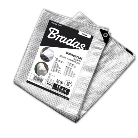 Plandeka zbrojona LENO CRISTAL 1,5 x 2m 100g - przezroczysta