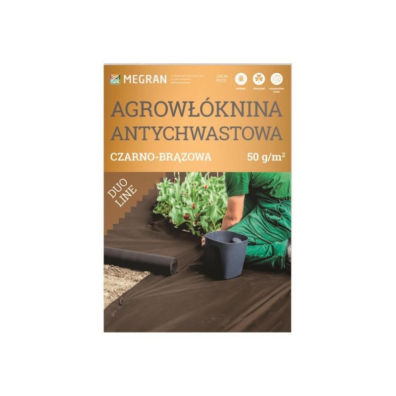 Agrowłóknina DUO-LINE 50g/m2 antychwasto wa czarno-brązowa 1,6m x 20 mb