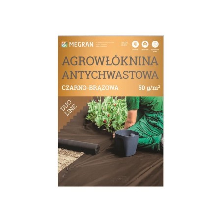 Agrowłóknina DUO-LINE 50g/m2 antychwasto wa czarno-brązowa 1,6m x 20 mb
