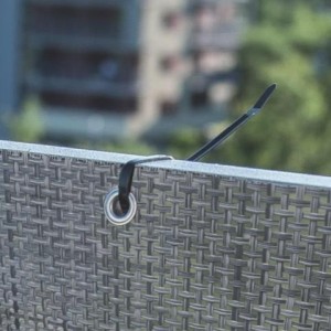 Mata osłonowa RATTAN SIKO 1m x 25m splot  4x4, 650g/m2, PVC, szaro - czarny