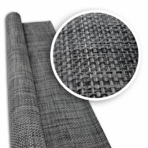 Mata osłonowa RATTAN SIKO 1m x 25m splot  4x4, 650g/m2, PVC, szaro - czarny
