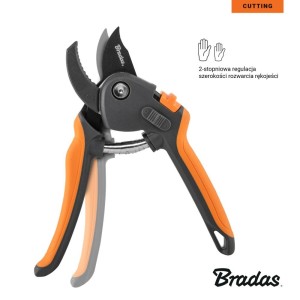 Sekator V-SERIES z regulacją rozwarcia rączki ostrze kowadełkowe, stal SK5