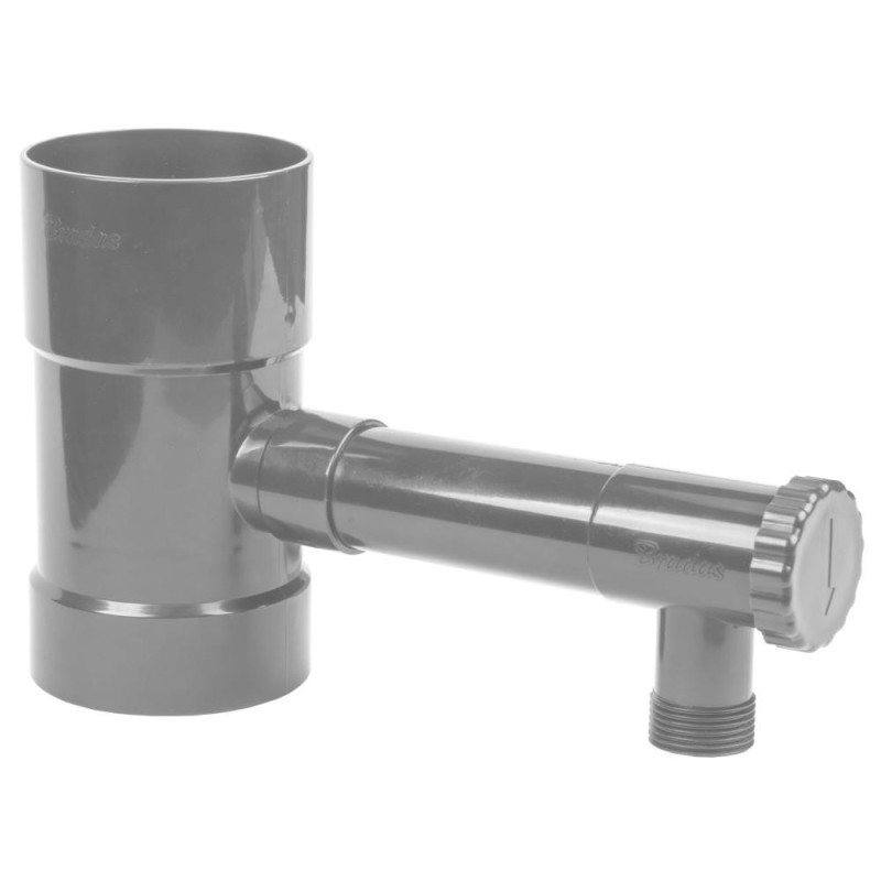 Zbieracz / łapacz wody deszczowej  z zaworem - 80mm SZARY