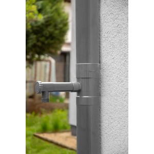 Zbieracz / łapacz wody deszczowej  z zaworem - 100mm / GZ1 " SZARY