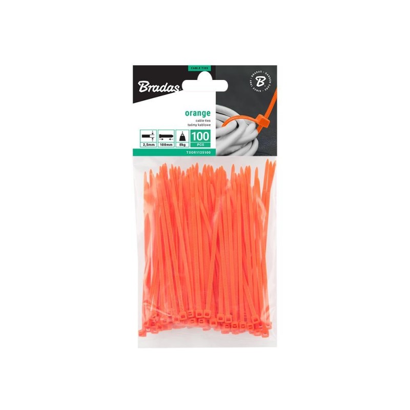 Taśma kablowa 2,5 x 150mm ORANGE 100szt.