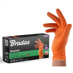 Rękawice ochronne DIAMOND nitrylowe XL rozm. 9-10 pomarańczowe