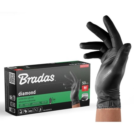 Rękawice ochronne DIAMOND nitrylowe M rozm. 7-8 czarne