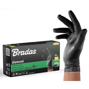 Rękawice ochronne DIAMOND nitrylowe XXL   rozm. 10-11 czarne
