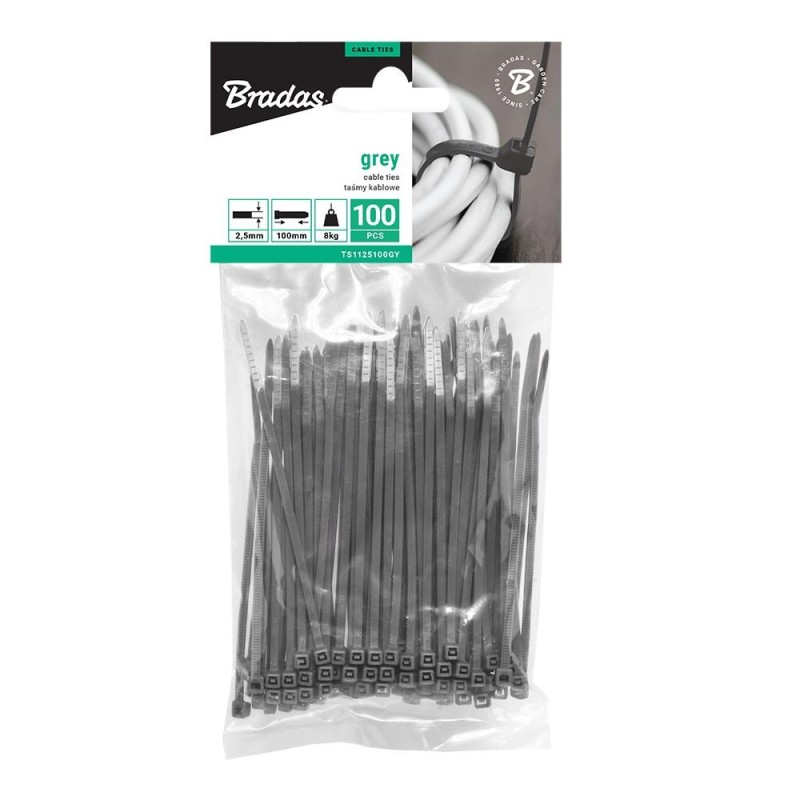 Taśma kablowa 2,5x150mm GRAY 100szt